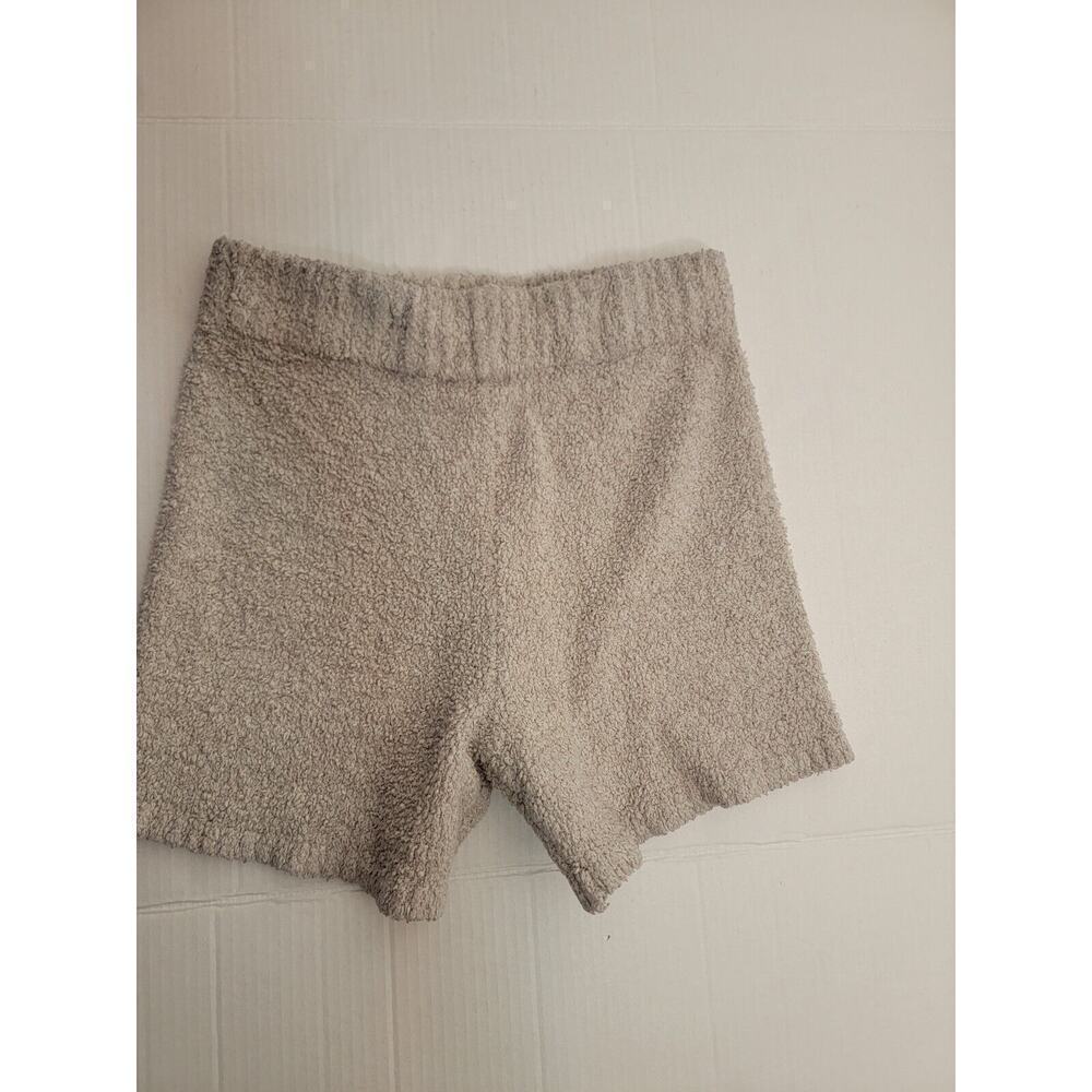Skims Cozy Knit Shorts Womens 2X/3X Sherpa Pull On Casual Beige Tan